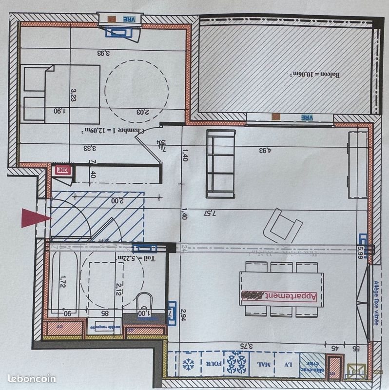 Appartement à louer, 51m², Les Abrets