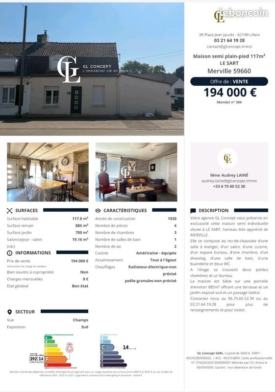 Maison à vendre, 117m², Merville