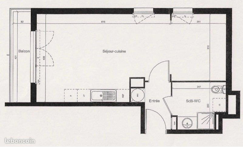 Appartement à louer, 39m², Cergy