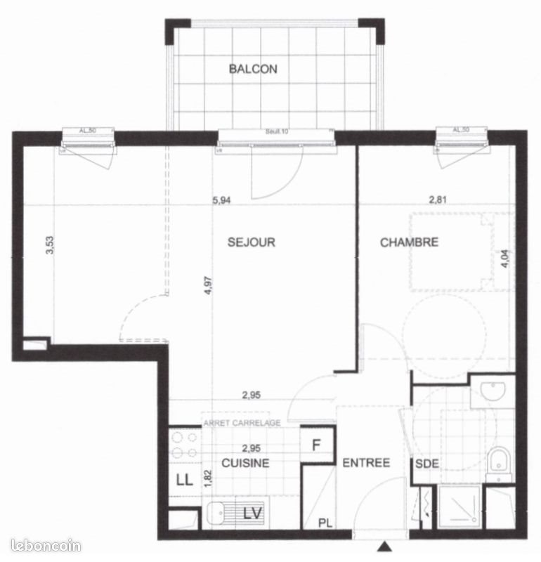 Appartement à louer, 49m², Conflans-Sainte-Honorine