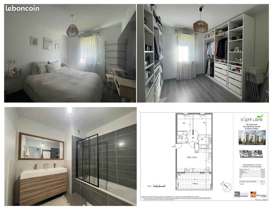 Appartement à vendre, 60m², Saint-Martin-d'Hères