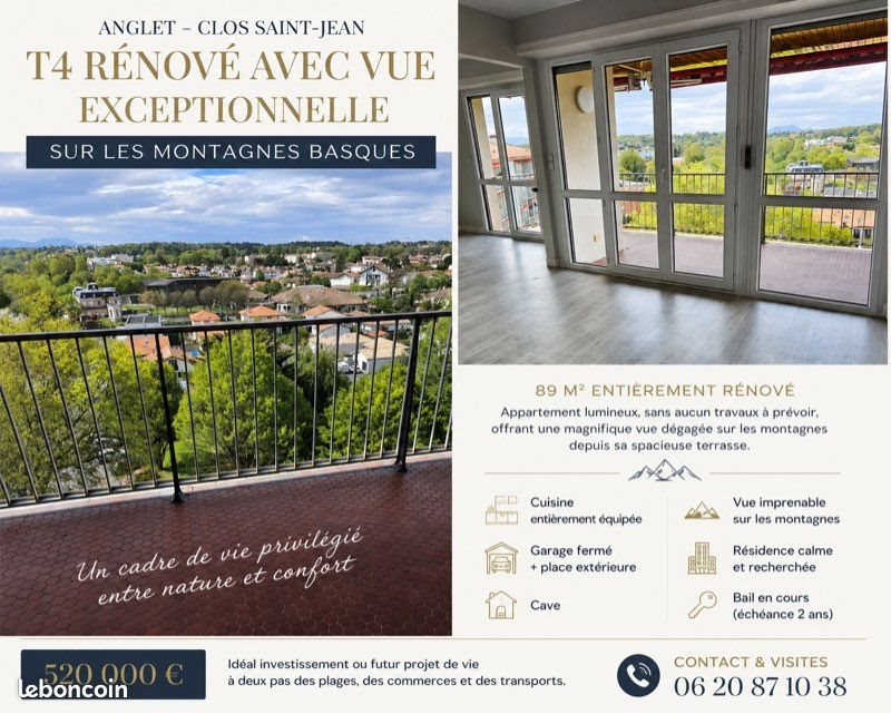 Appartement à vendre, 89m², Anglet
