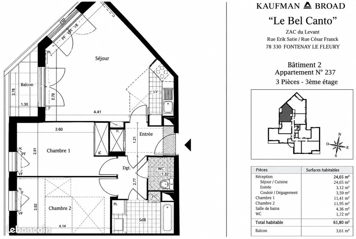 Appartement à vendre, 62m², Fontenay-le-Fleury