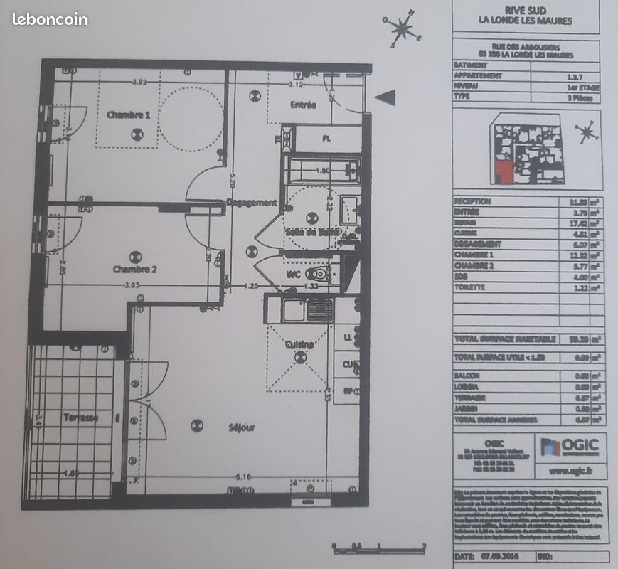 Appartement à vendre, 59m², La Londe-les-Maures