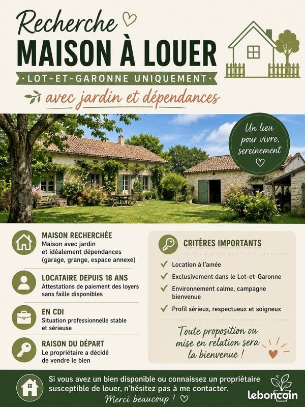 Maison à louer, 50m², Lédat