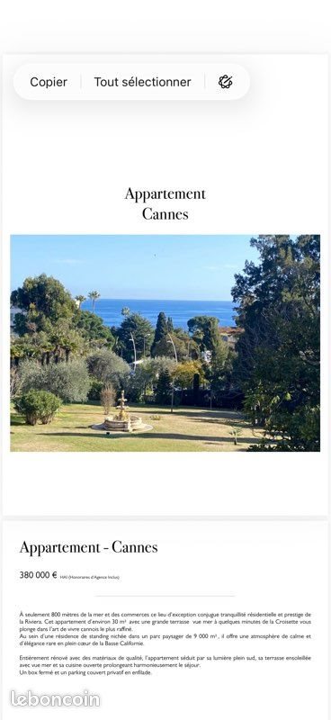 Appartement à vendre, 30m², Cannes