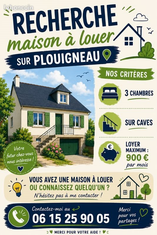 Maison à louer, 100m², Plouigneau