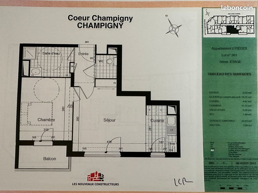 Appartement à louer, 43m², Champigny-sur-Marne