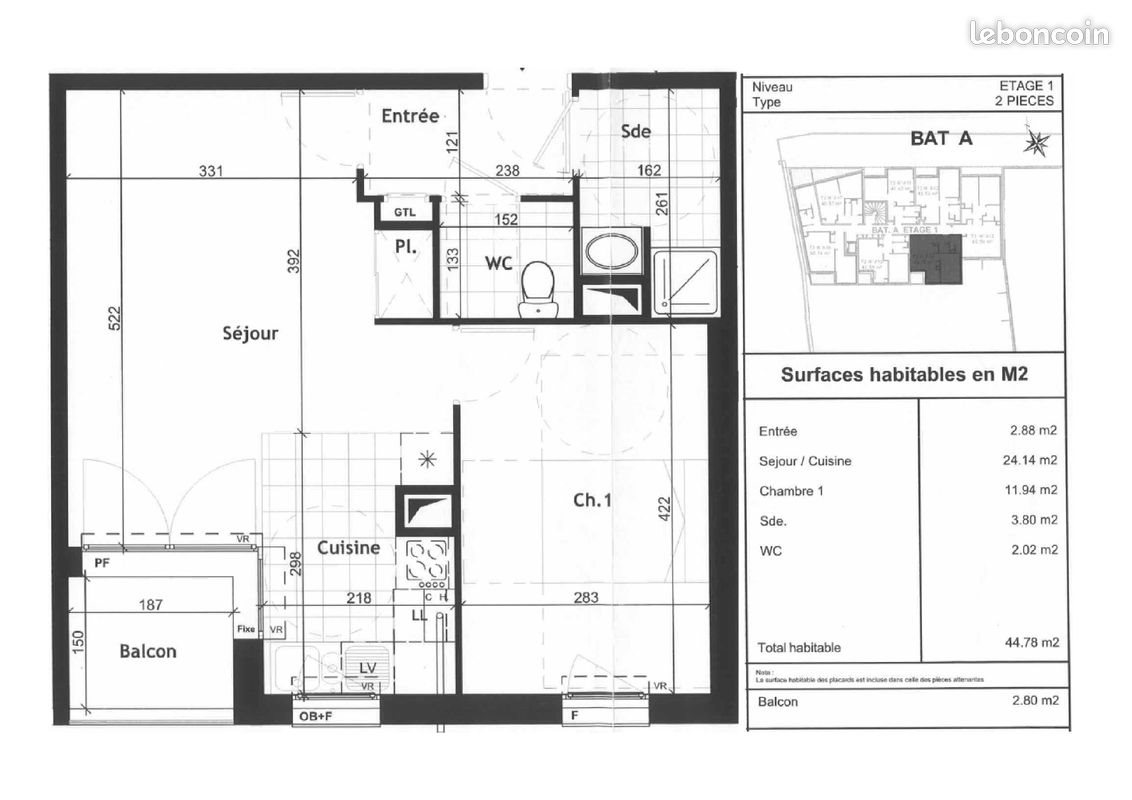 Appartement à vendre, 44m², Caen