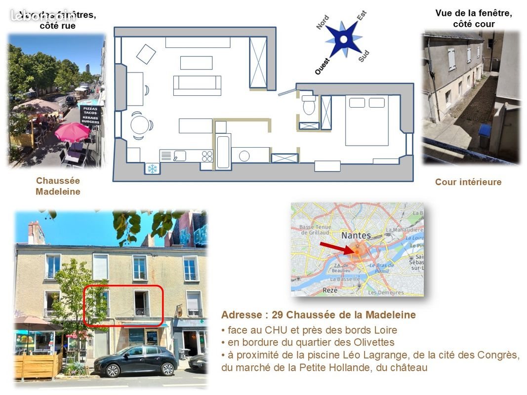 Appartement à louer, 50m², Nantes