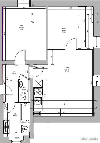 Appartement à louer, 55m², Freyming-Merlebach