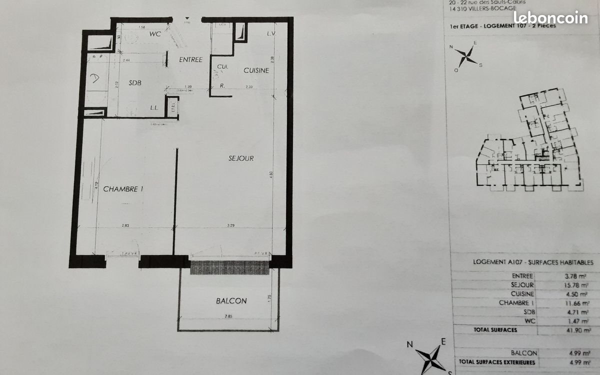 Appartement à louer, 42m², Villers-Bocage