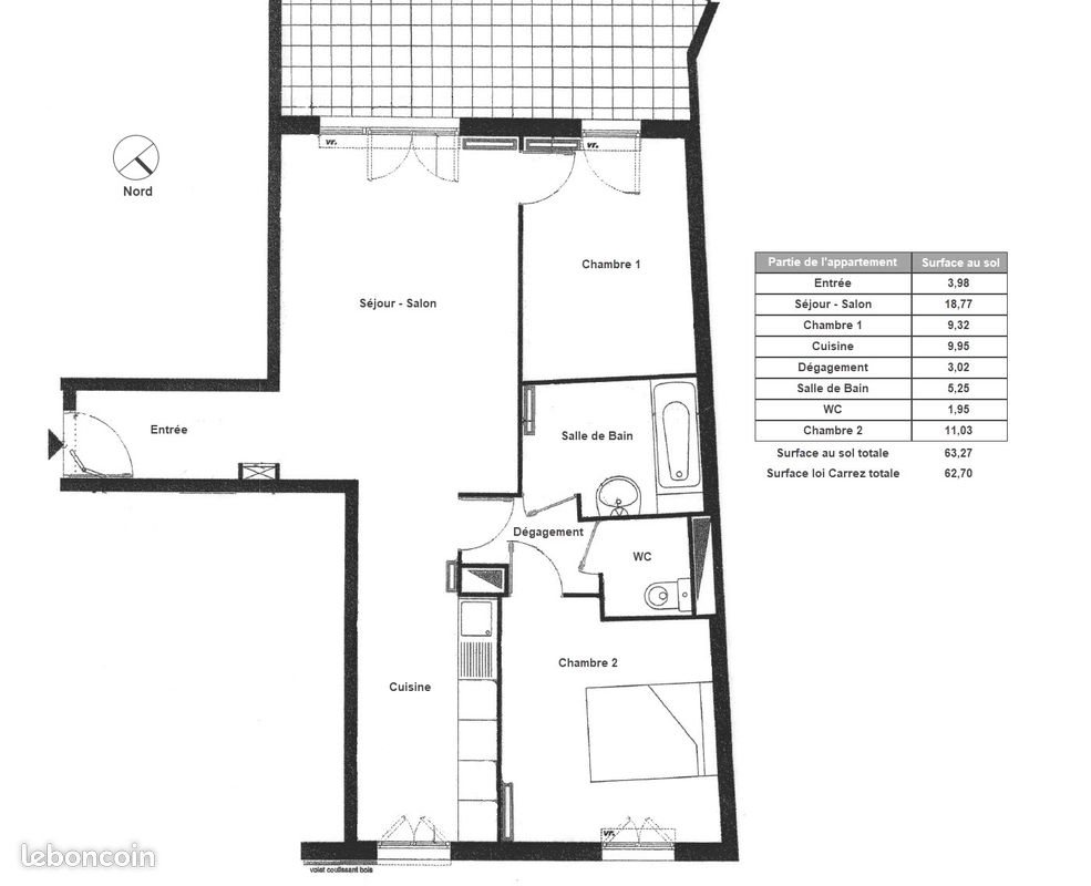 Appartement à louer, 62m², Cergy