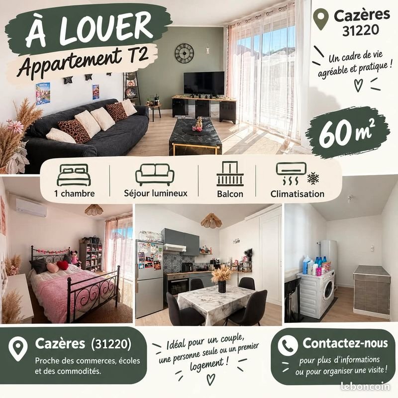 Appartement à louer, 60m², Cazères