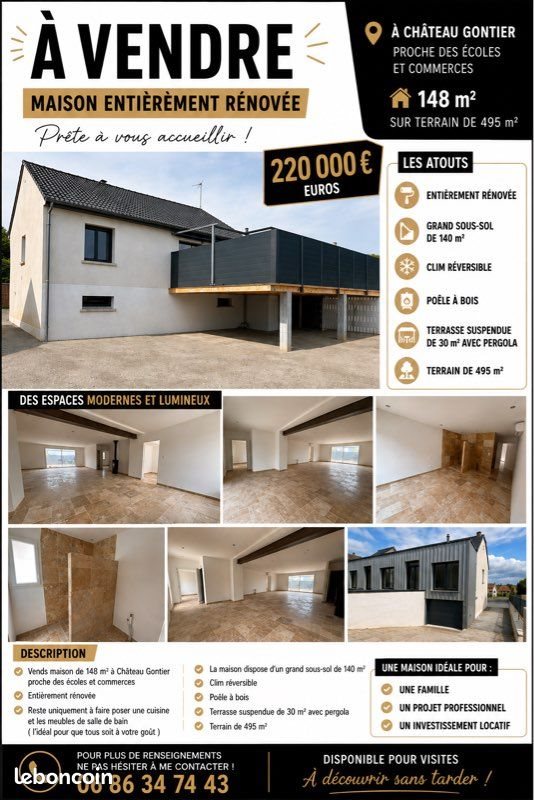 Maison à vendre, 148m², Château-Gontier