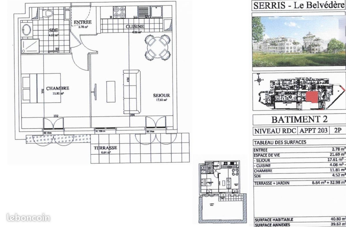 Appartement à louer, 45m², Serris