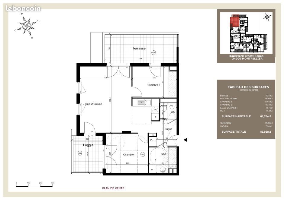 Appartement à vendre, 62m², Montpellier