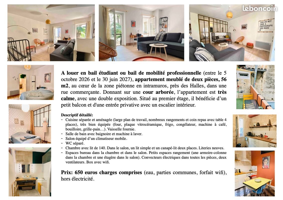 Appartement à louer, 56m², Avignon