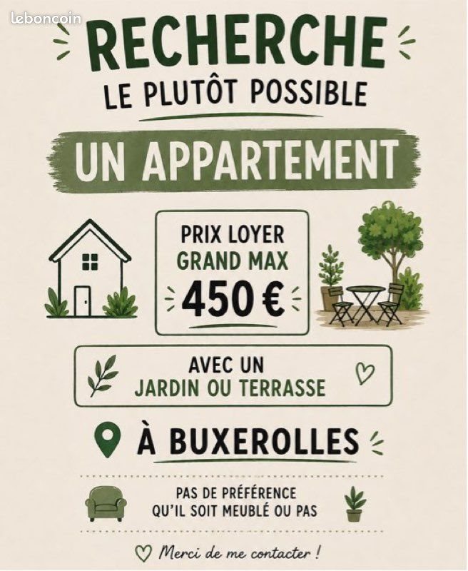 Appartement à louer, 30m², Buxerolles