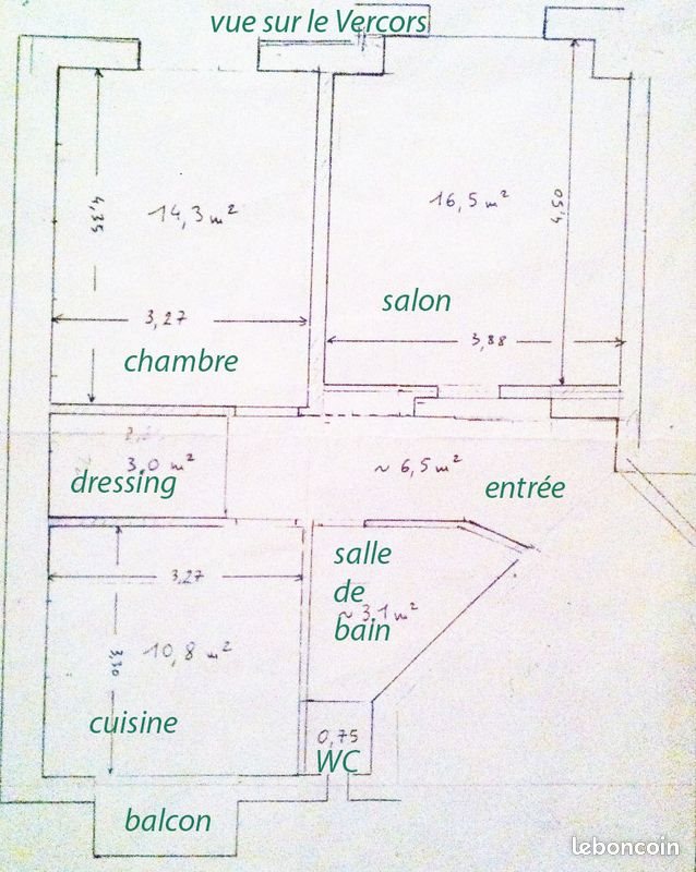 Appartement à vendre, 58m², Grenoble