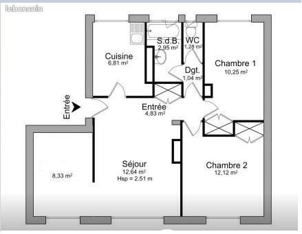 Appartement à louer, 61m², Sartrouville