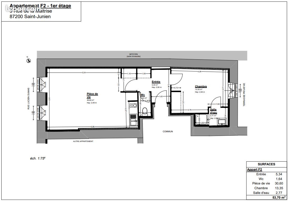 Appartement à louer, 53m², Saint-Junien