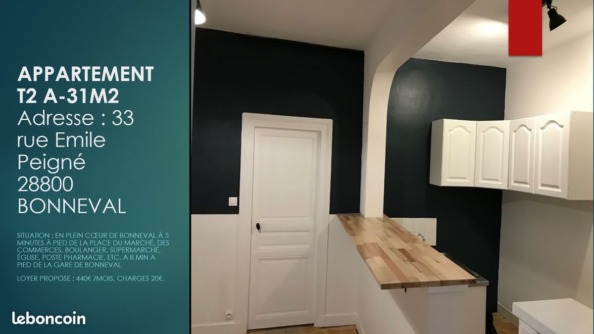 Appartement à louer, 32m², Bonneval