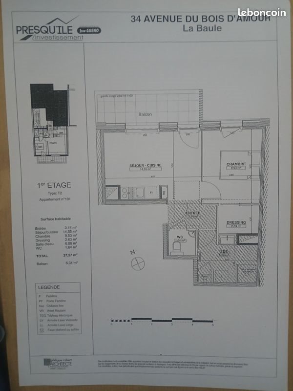 Appartement à louer, 37m², La Baule-Escoublac
