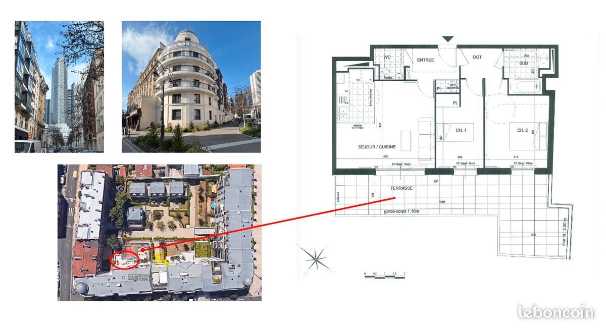 Appartement à vendre, 59m², Puteaux