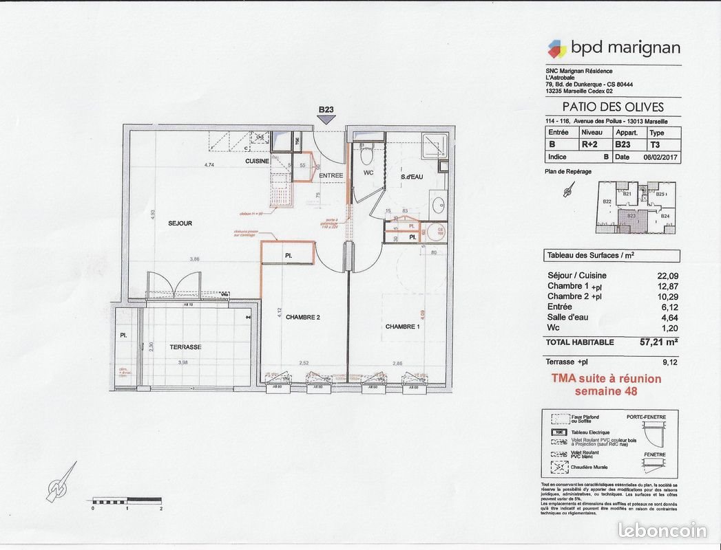Appartement à vendre, 57m², Marseille 13ème