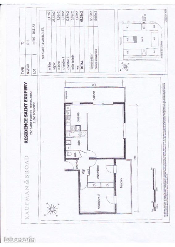 Appartement à louer, 68m², Toulouse