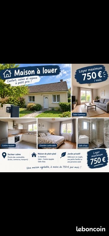 Maison à louer, 80m², Calais