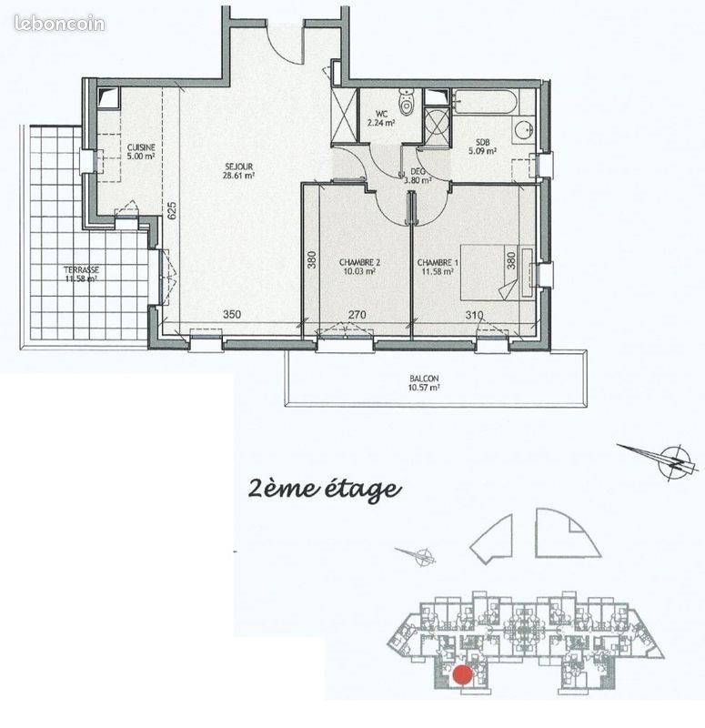 Appartement à louer, 67m², Olivet
