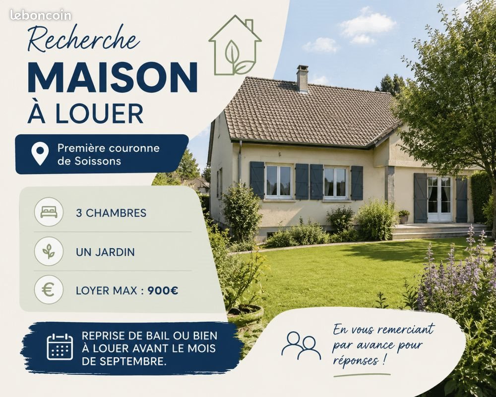 Maison à louer, 80m², Soissons