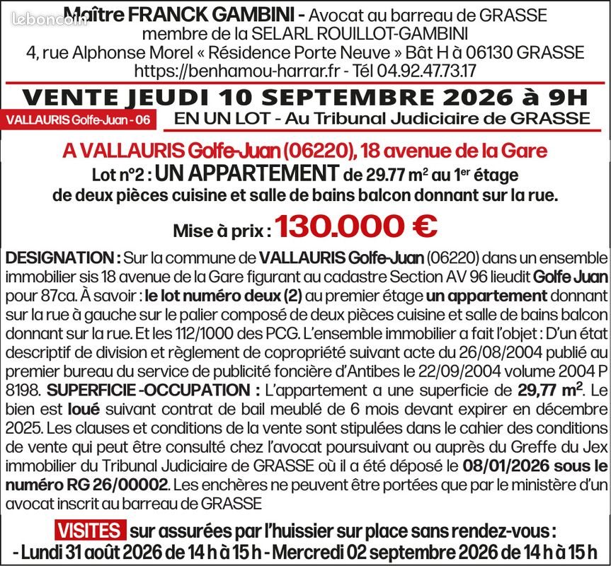 Appartement à vendre, 29m², Vallauris