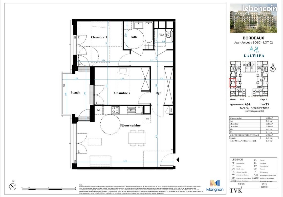 Appartement à louer, 70m², Bordeaux