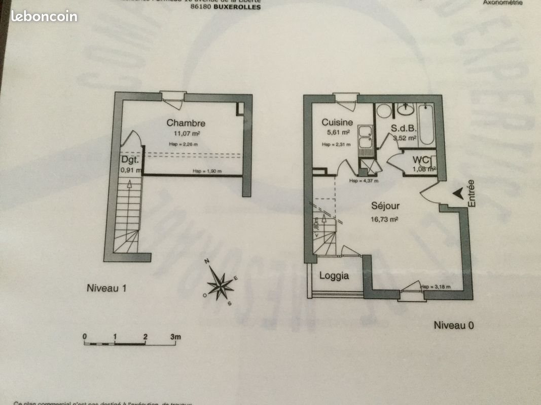 Appartement à louer, 39m², Buxerolles