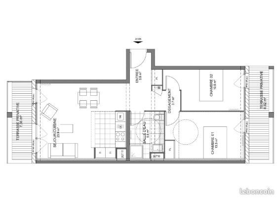 Appartement à louer, 60m², Torcy