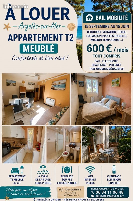 Appartement à louer, 34m², Argelès-sur-Mer