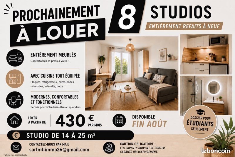 Appartement à louer, 15m², Valence
