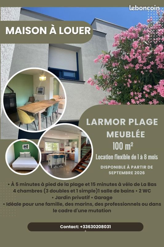Maison à louer, 95m², Larmor-Plage