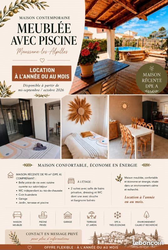 Maison à louer, 90m², Maussane-les-Alpilles