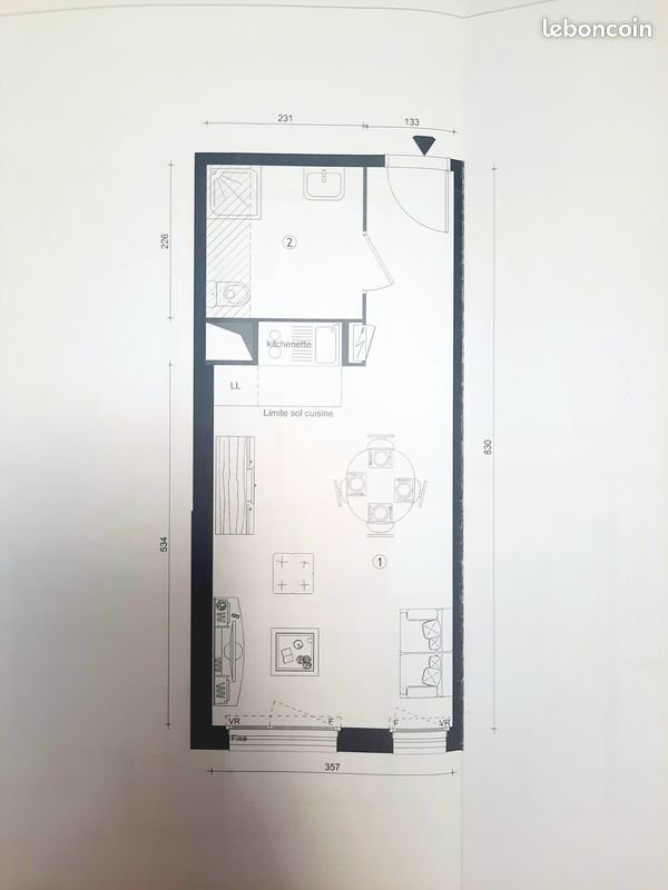 Appartement à vendre, 29m², Bordeaux