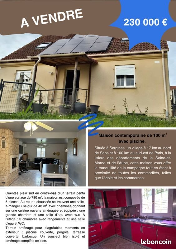 Maison à vendre, 100m², Sergines