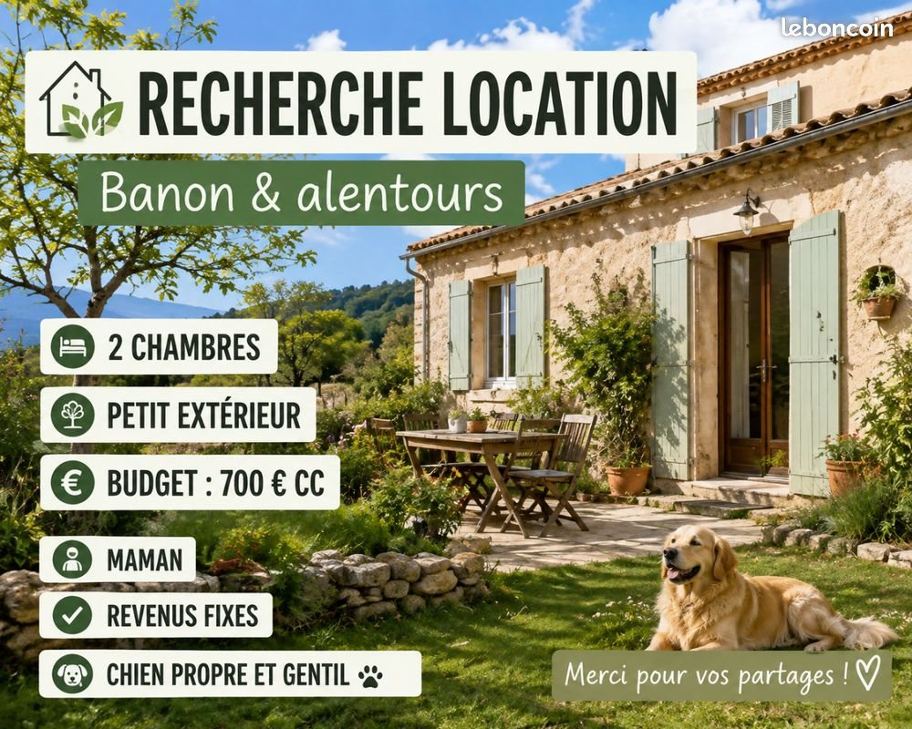 Maison à louer, 60m², Banon