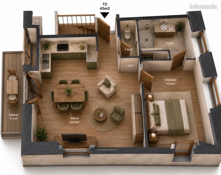 Appartement à vendre, 44m², Thiers
