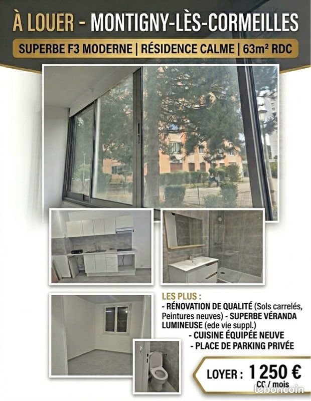Appartement à louer, 63m², Montigny-lès-Cormeilles