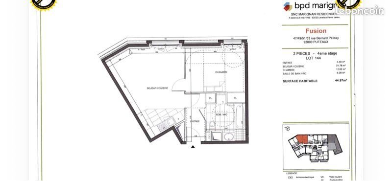 Appartement à louer, 44m², Puteaux