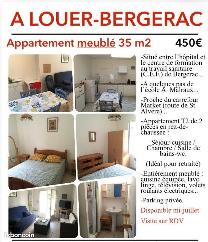 Appartement à louer, 35m², Bergerac