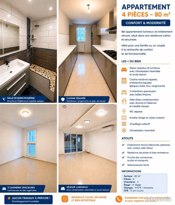 Appartement à vendre, 79m², Istres